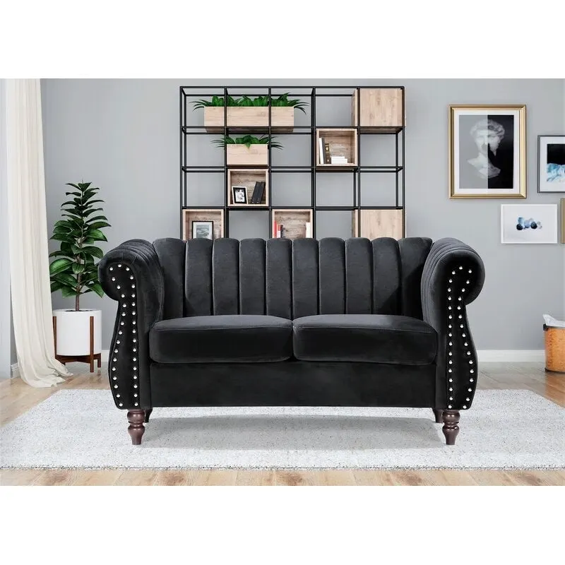 Velvet Chesterfield Loveseat