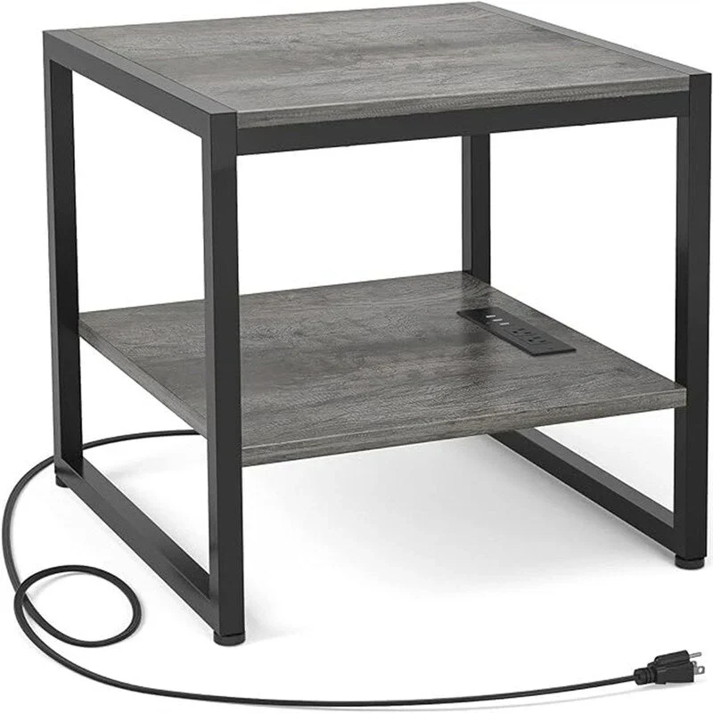 End Table with Charging Station - 20D x 20W x 20.7H