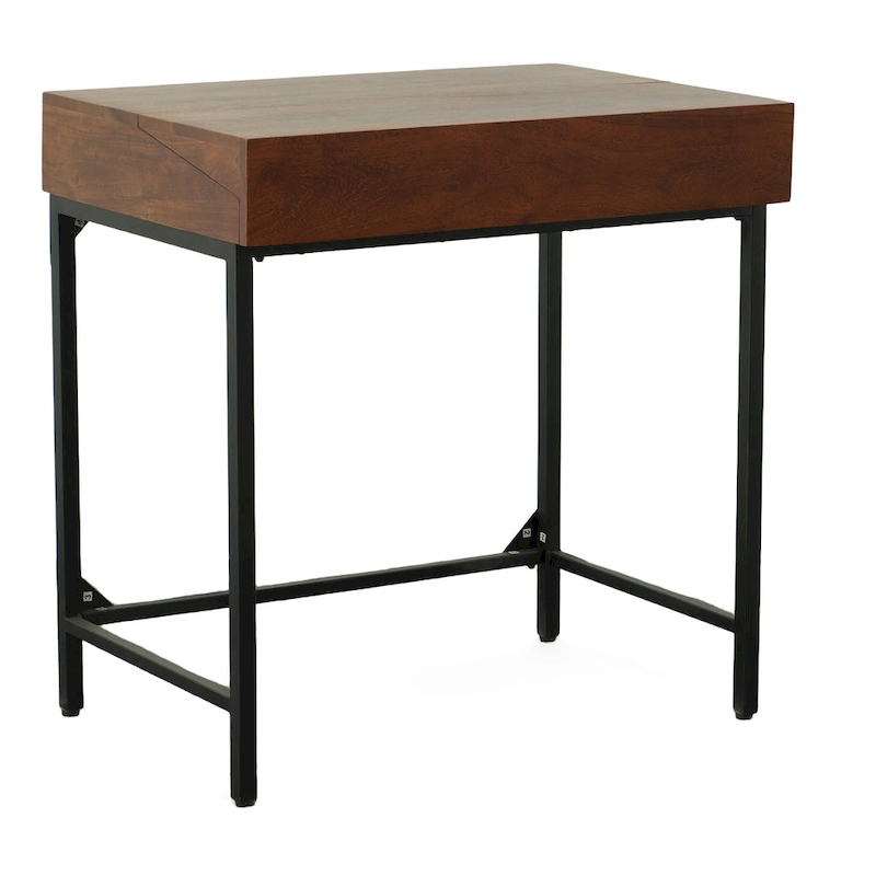 Carolina Living Raleigh Rustic Top Writing Desk - Chestnut/Black