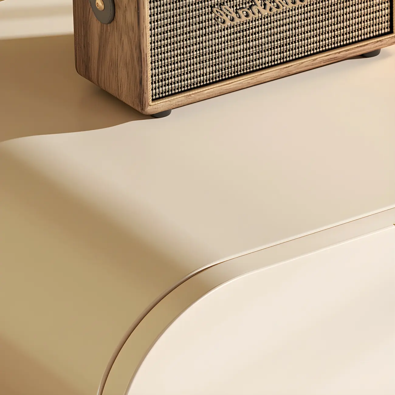 Modern Wood Striped White 2-Drawer Nightstand