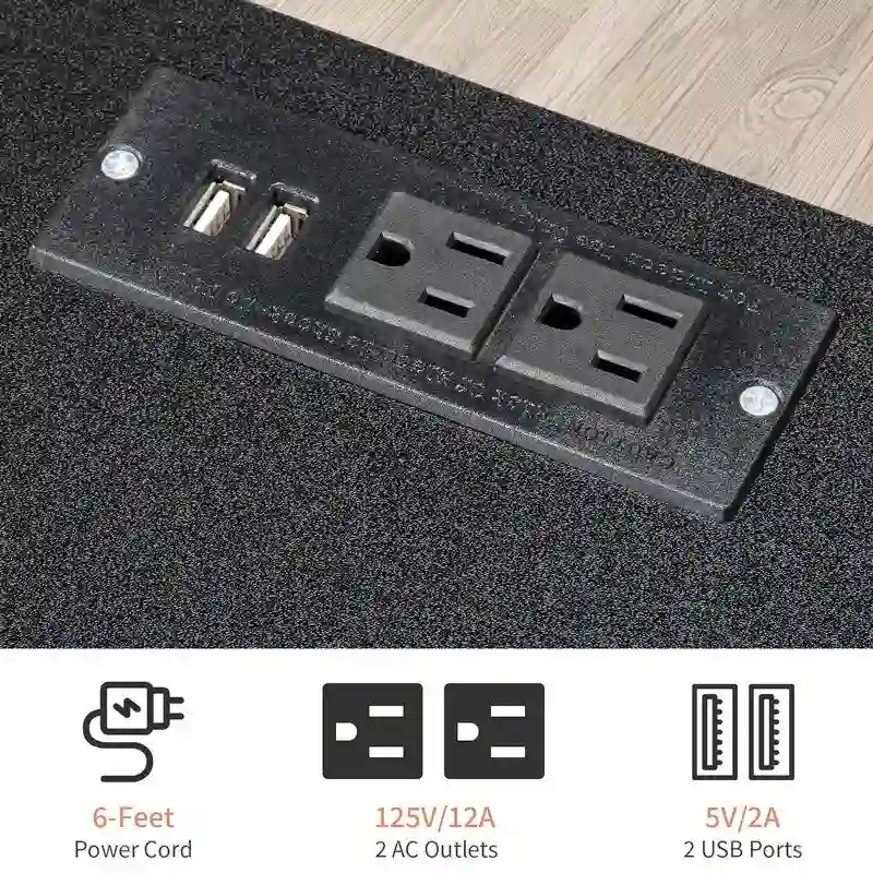 White / Black 4-Drawer Dresser with Built-In Charging Station (2 USB + 2 Outlets) – Minimalist Style, Bedroom Use