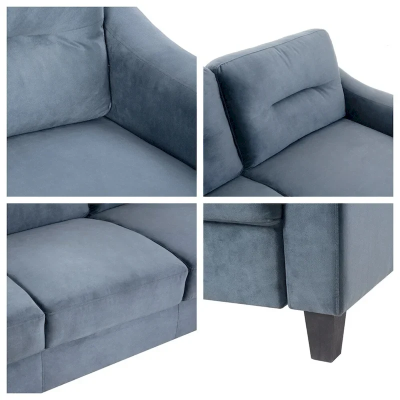 Fabric Sofa with Wood Frame and Legs