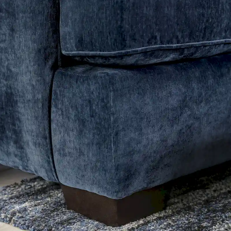 Contemporary Navy Chenille Sectional