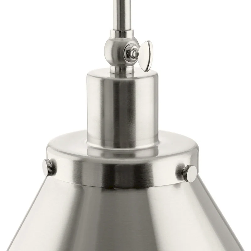 Hinton Collection One-Light Brushed Nickel Modern Farmhouse Pendant - 16 in x 16 in x 14 in