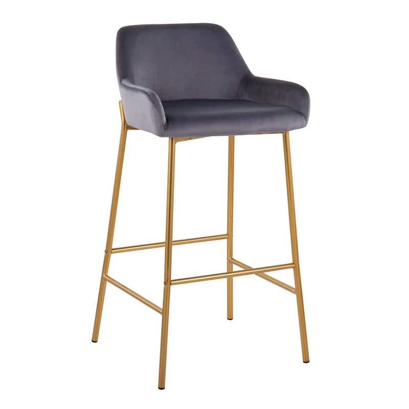 Gold Frame Upholstered Bar Stool