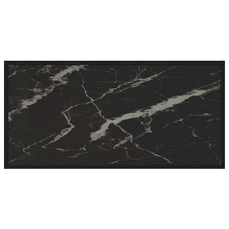 vidaXL Coffee Table Black 39.4x19.7x13.8 Tempered Glass - 39.4 x 19.7 x 13.8