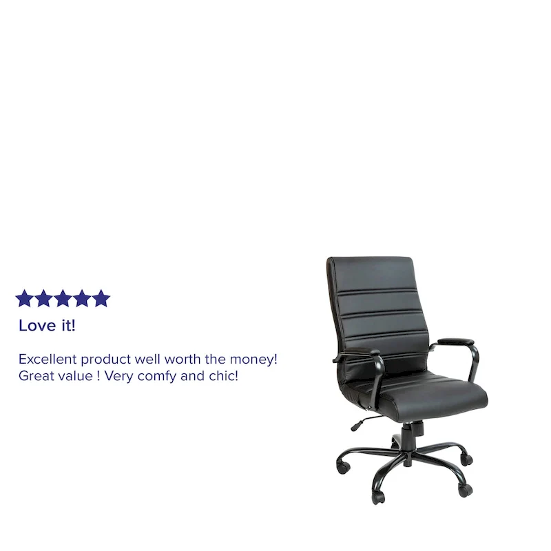 High Back LeatherSoft Executive Swivel Office Chair with Chrome Base