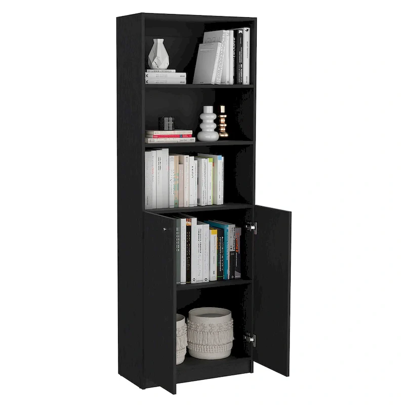 3pc Bookcase set 74 Wide 4-Shelf Double Cabinet