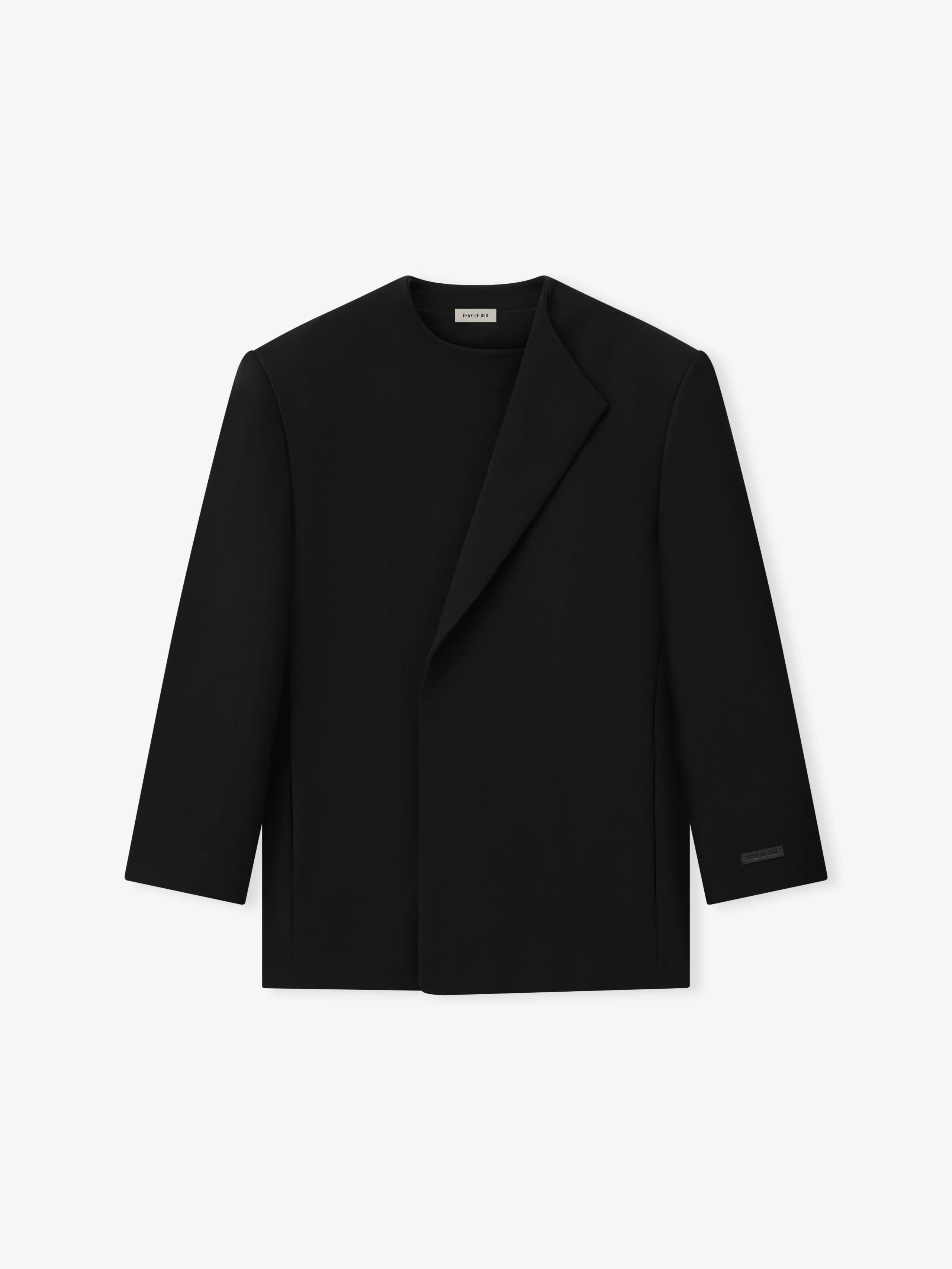 Double Weave Wool Crewneck Jacket