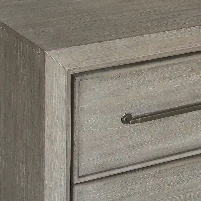Ennesley Gray Wood Bedroom Furniture with Upholstered Panel Bed