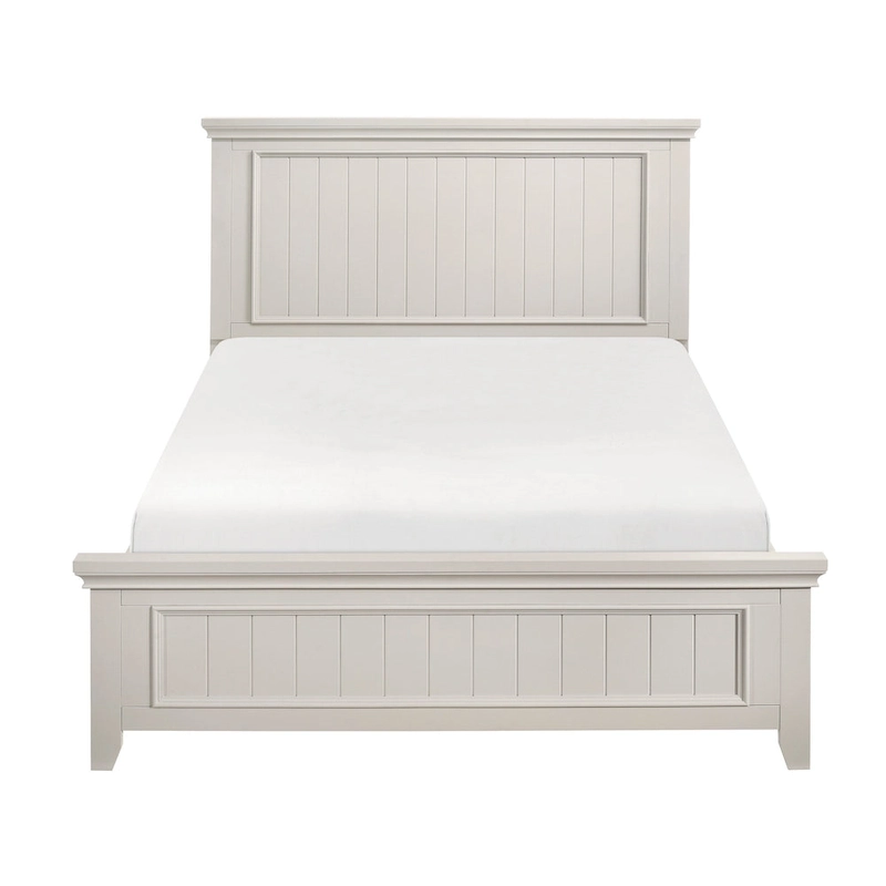 Classic White Finish 3pc Bedroom Set Bed and Two Nightstands