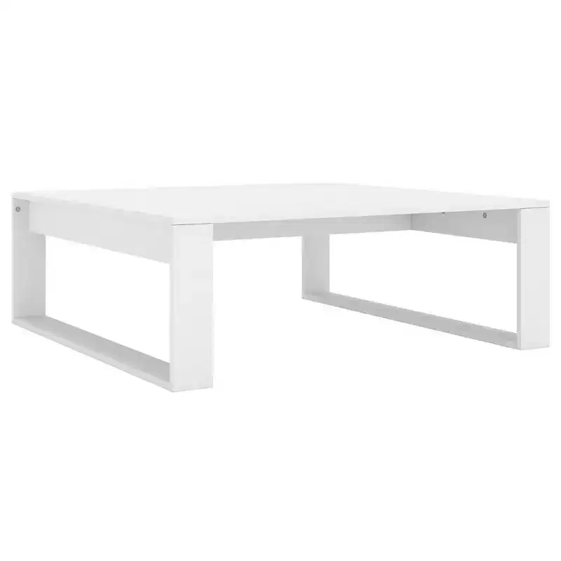 vidaXL White Square Coffee Table - Modern Engineered Wood Accent Desk for Living Room Furniture 39.4x39.4x13.8