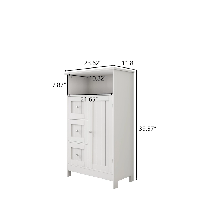 Bathroom storage cabinet with drawers and door