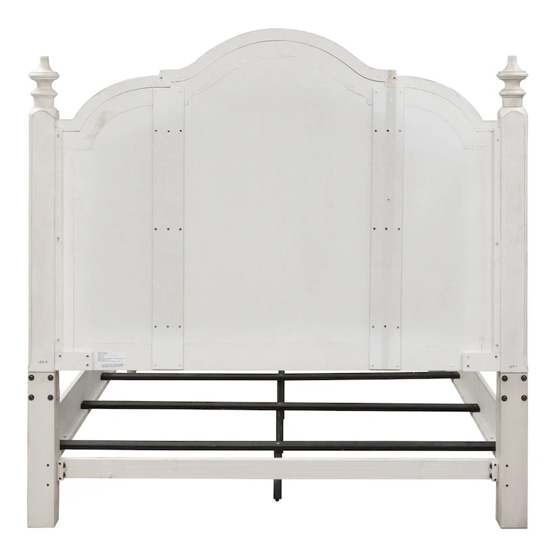 Farmhouse Reimagined Antique White with Chestnut King Poster Bed