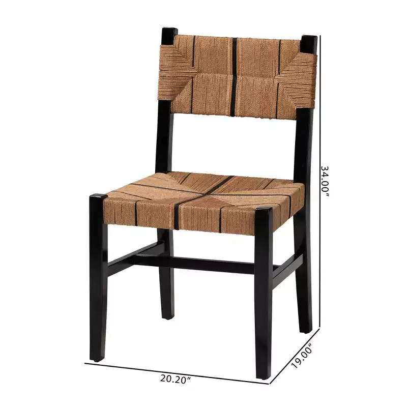 Brown/Black Bohemian Armless Dining Chair, Seats 1