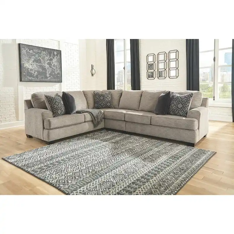 Signature Design by Ashley Bovarian Beige and Grey 3-Piece Sectional Sofa