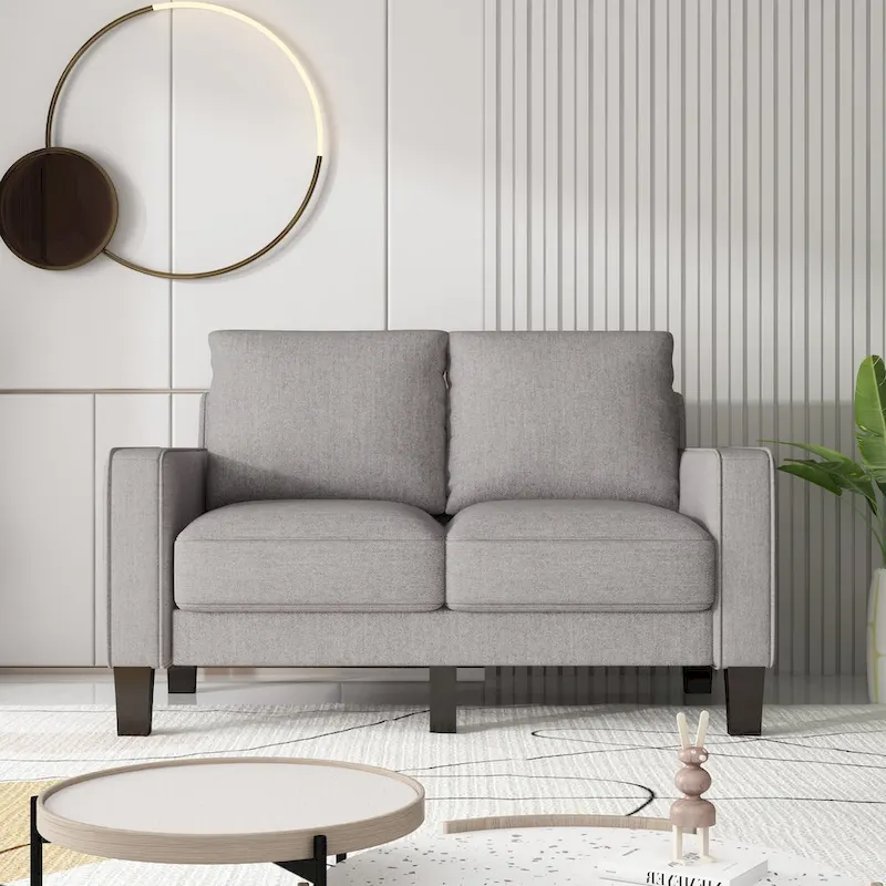 2-Seat Loveseat Sofa with Coil Spring Cushions
