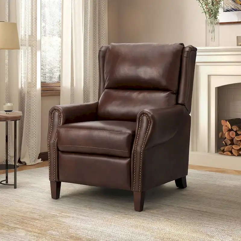 Alicia 32.68 Wide Genuine Leather Manual Recliner