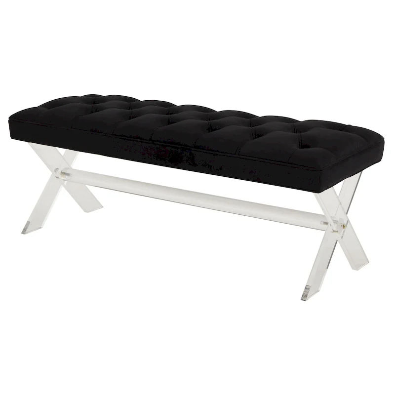 SAFAVIEH Couture Ketevan Tufted Acrylic Bench - 48 In W x 18 In D x 18 In H - 48Wx18Dx18H