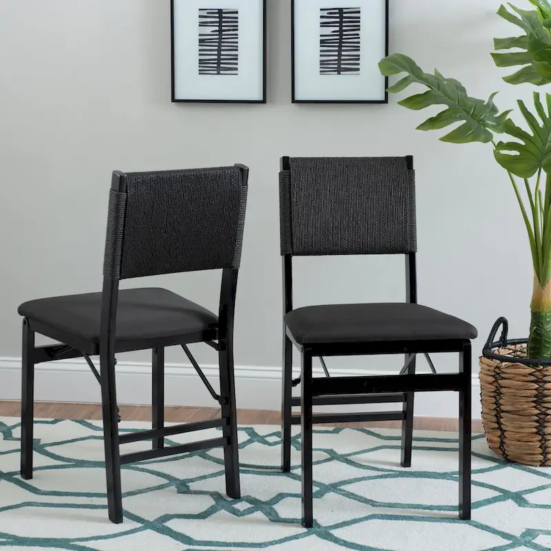 Imperial Wood Rope Folding Dining Chair (Set of 2)