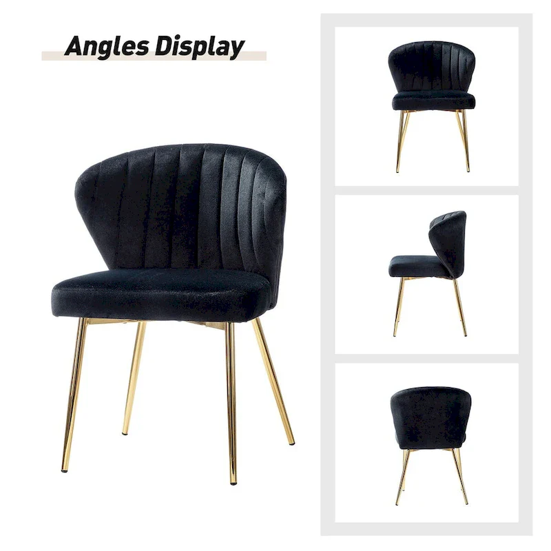 Barbara Side Chair with Metal Base Set of 4 by HULALA HOME