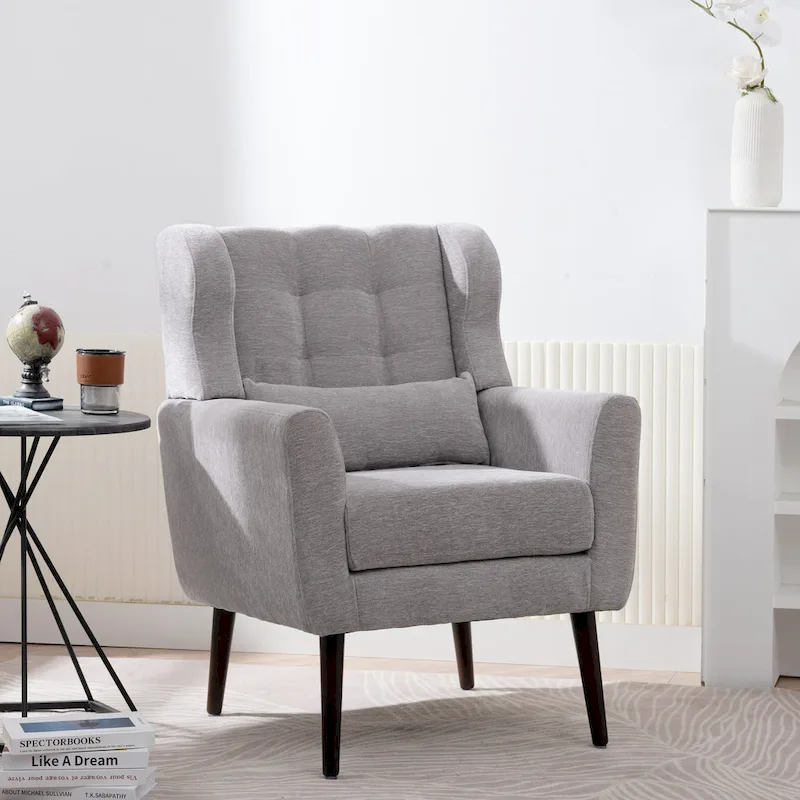 Chenille Fabric Accent Chair with Arm