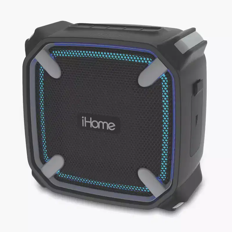 iHome Waterproof Bluetooth Speaker with Color Changing Lights - Black (iBT371BGC)
