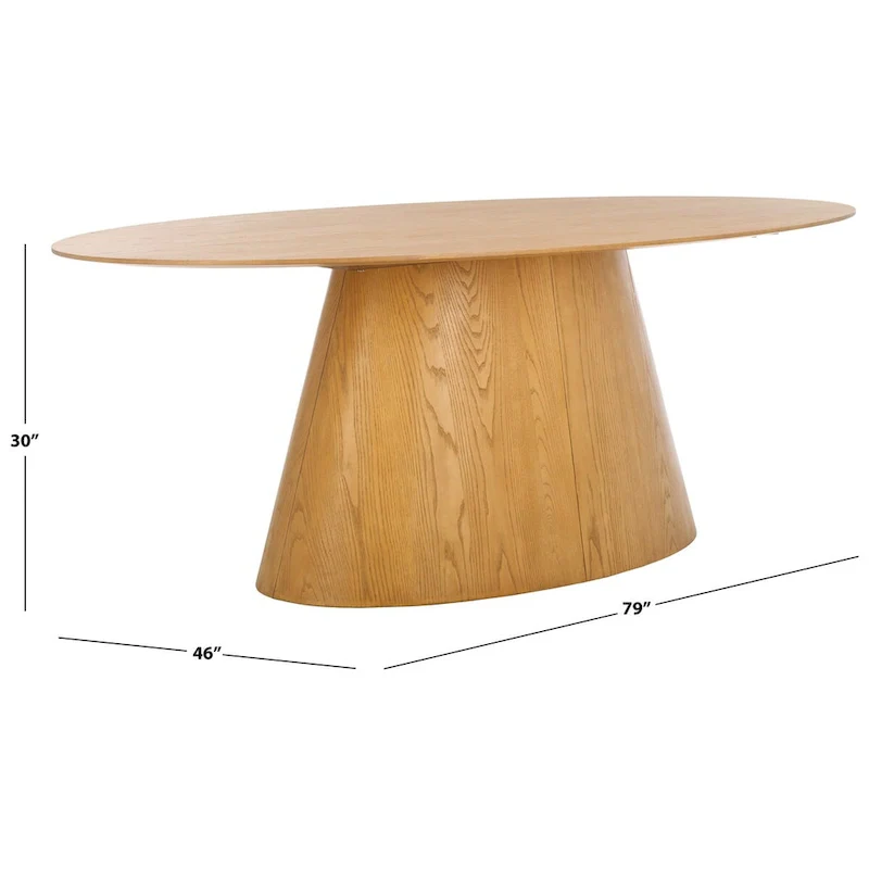 Natural Oval Wood Dining Table, Seats 6 – 79
