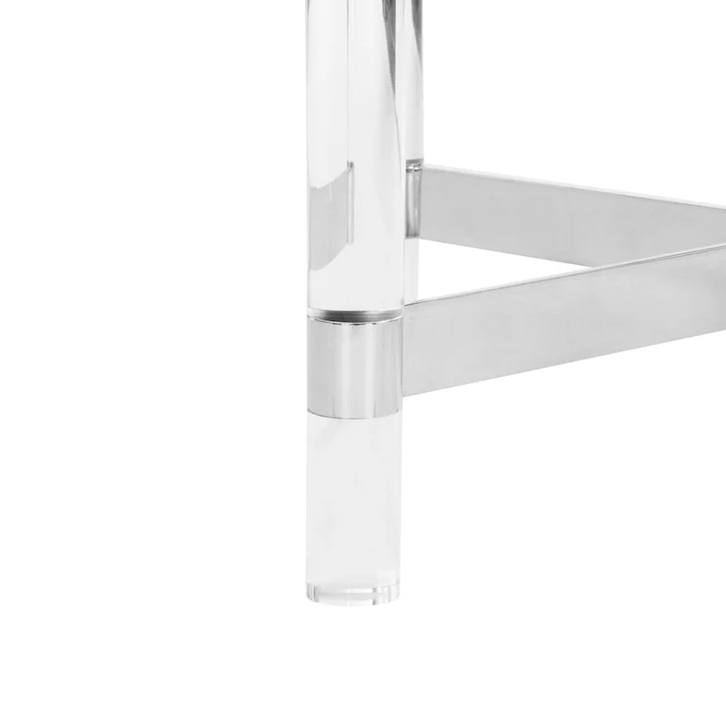 Glass and Acrylic Coffee Table with Chrome Frame - 47