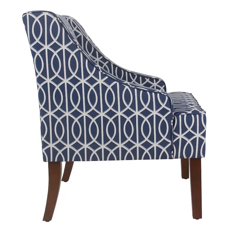 Blue Trellis Swoop Accent Chair