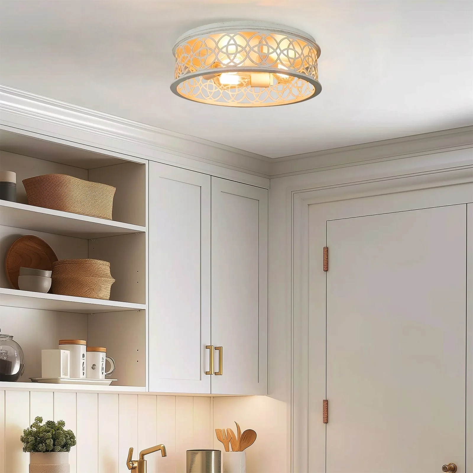 Blythe 17 3-Light Rustic Farmhouse Flush Mount Ceiling Light