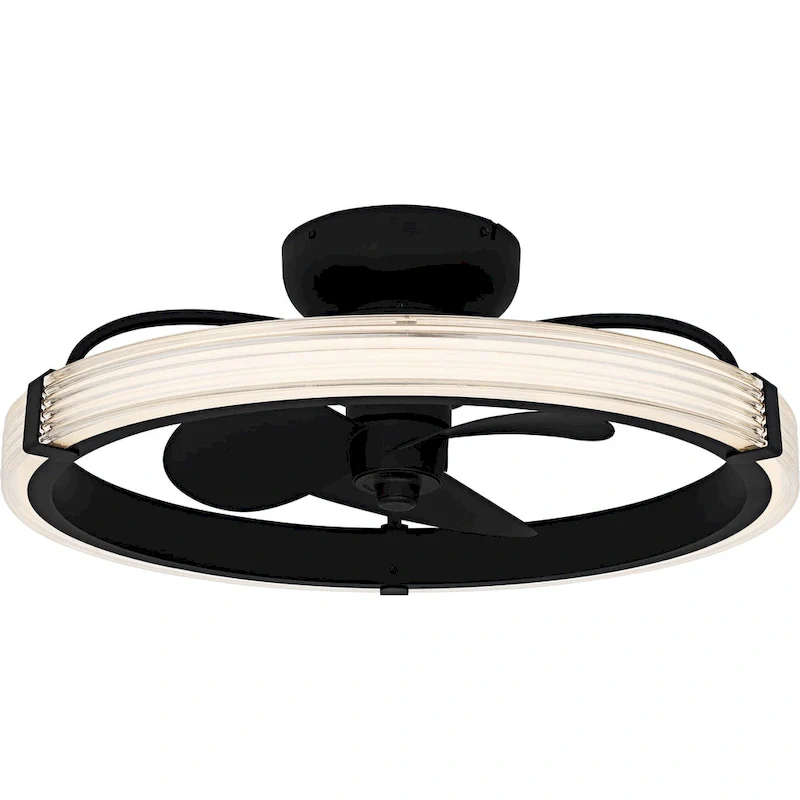 Elrod Integrated LED Matte Black Ceiling Fan Light