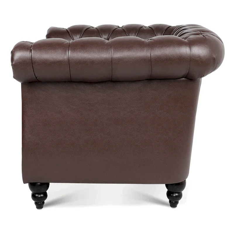 Christopher Knight Home- Winston PU Leather Chesterfield Club Chair