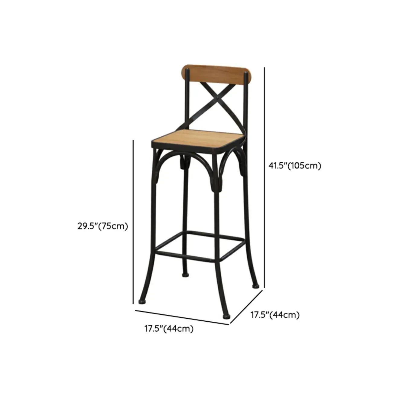 Antique Solid Wood Trestle Base Pub Table