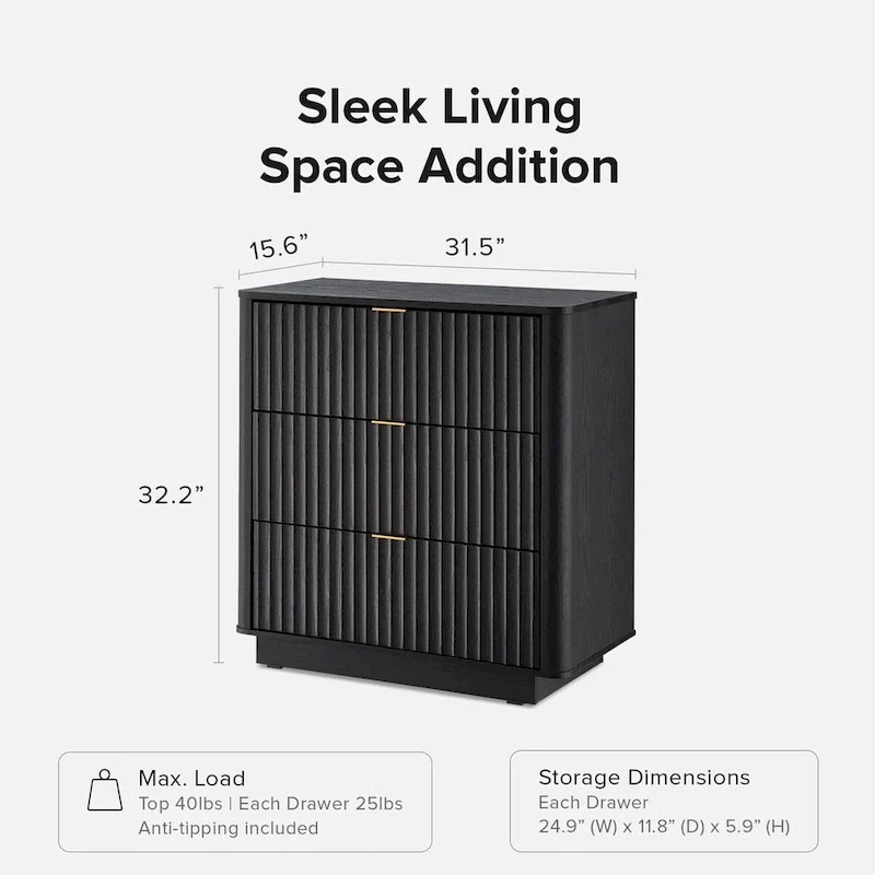 Mopio Brooklyn 3 Drawer Dresser