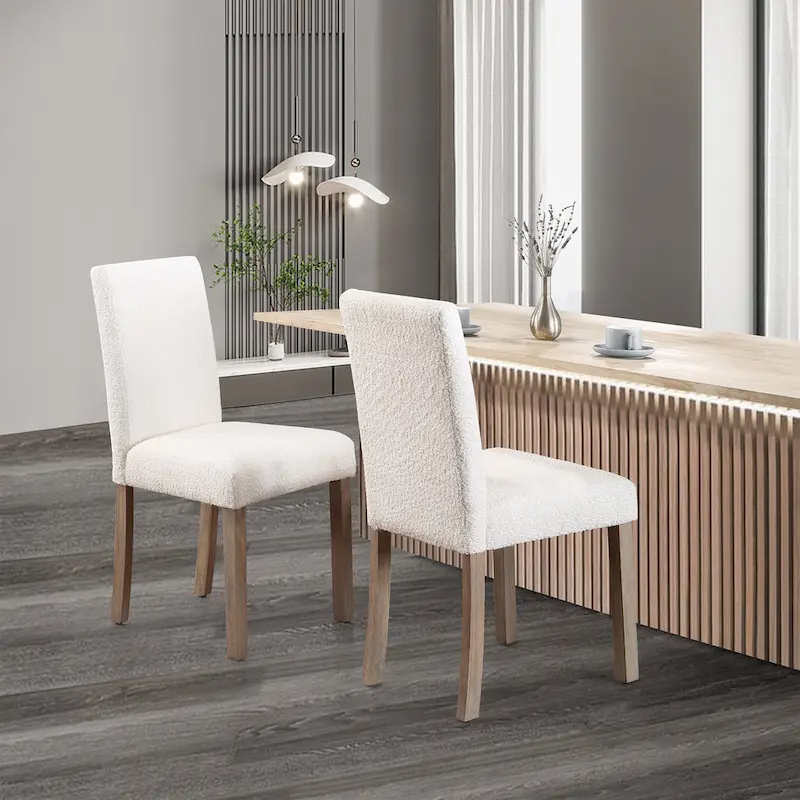 Boucle Dining Chair – Multiple Colors, Set of 2