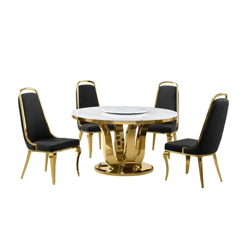 Best Quality Furniture D325-SC314-7 5 Piece Round Dining Set