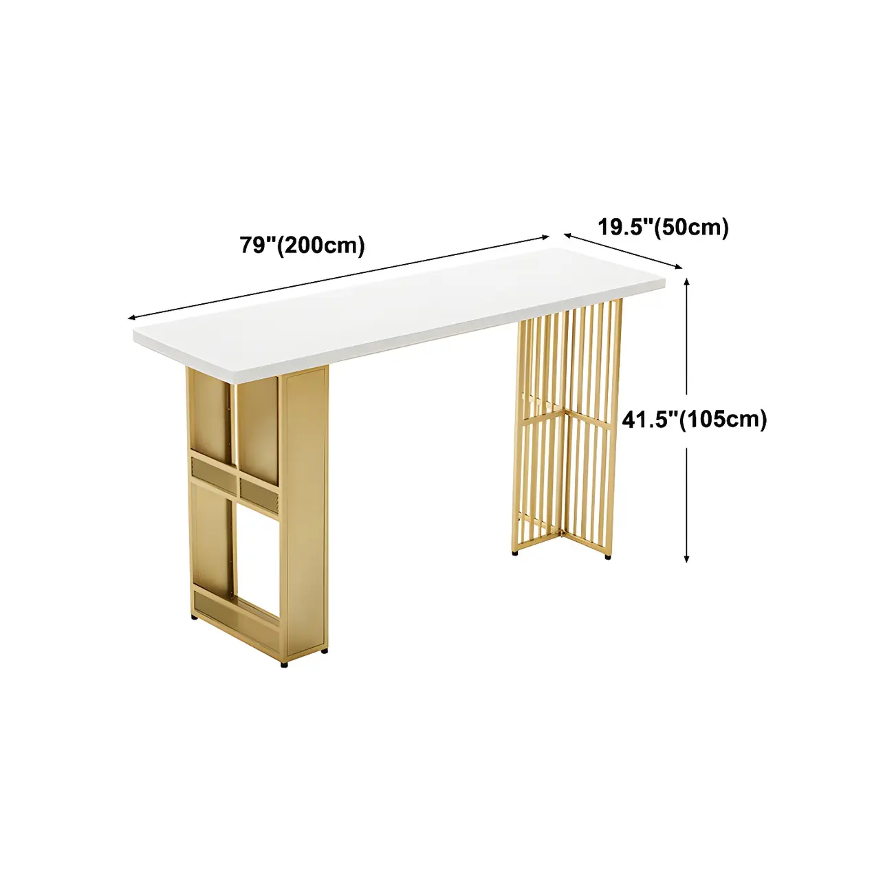 Glam Gold Wood Top Metal Shelf Bar Tables
