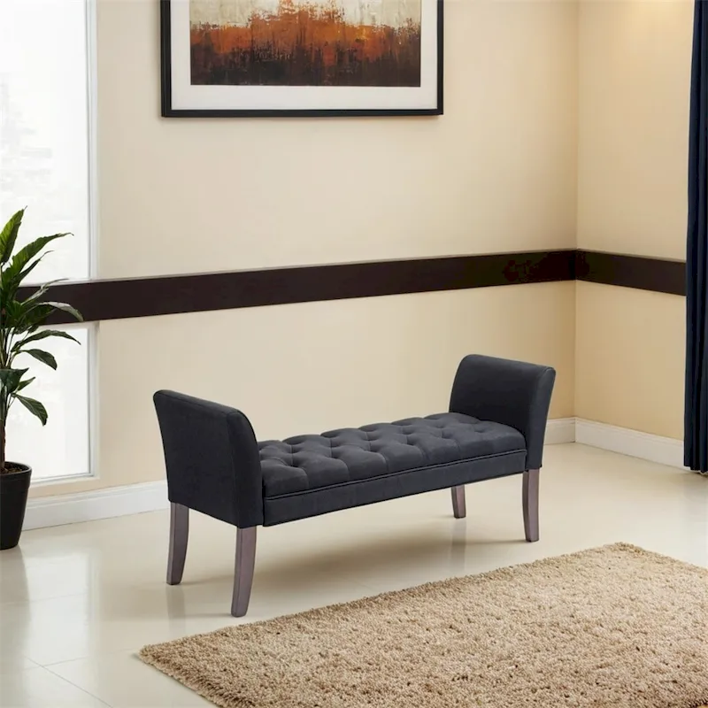End of Bed Bench with Button Tufted Design,Upholstered Entryway Bench