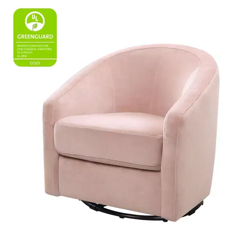 Swivel Glider Chair with 360° Rotation, Upholstered Seat, 30.5
