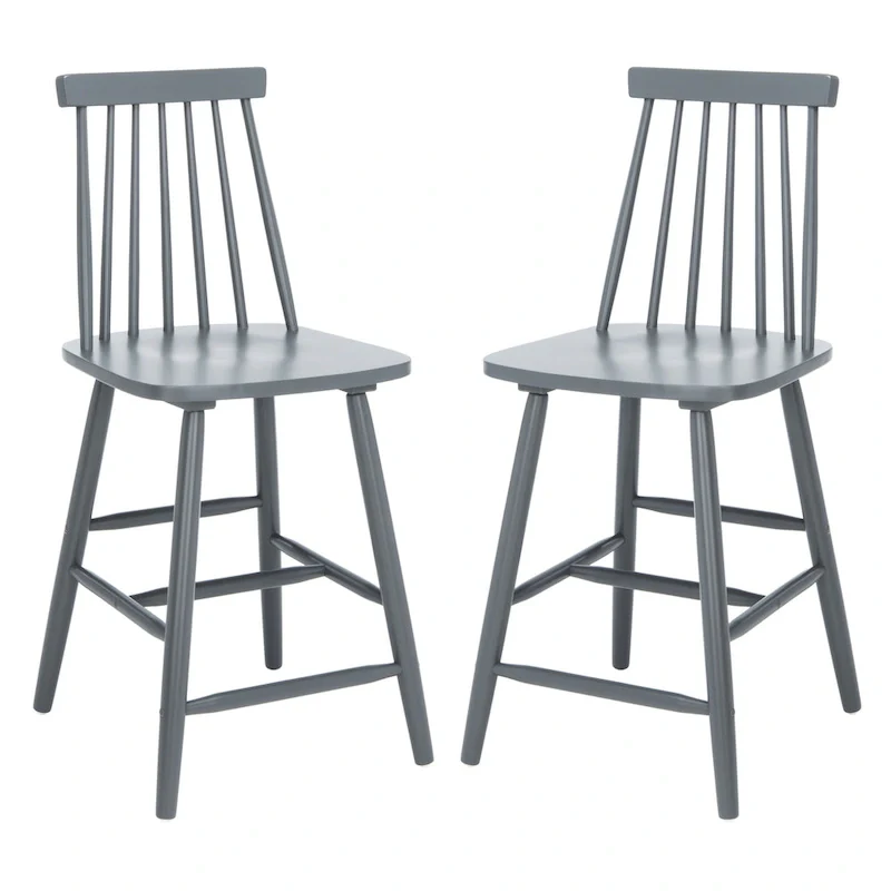 SAFAVIEH Zillah 24-inch Spindle Farmhouse Counter Stool (Set of 2) - 17.7 x 20.5 x 39.1 - 18Wx21Dx39H