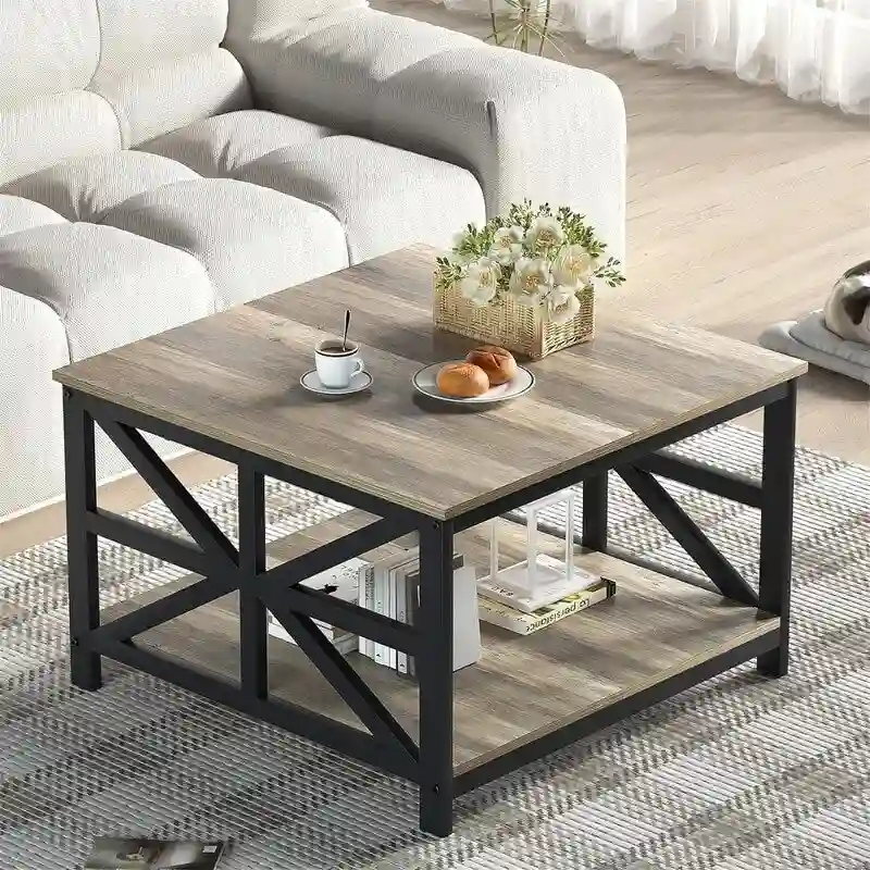 Coffee Table with Storage - 27.6 D x 27.6 W x 17.7 H