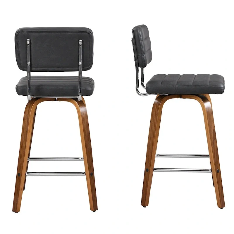 Swivel Counter Height Bar Stool with PU Leather Seat