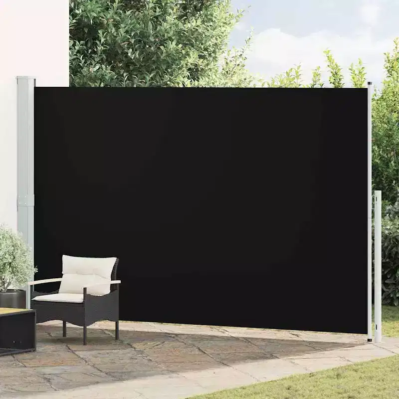 vidaXL Side Awning Black and grey