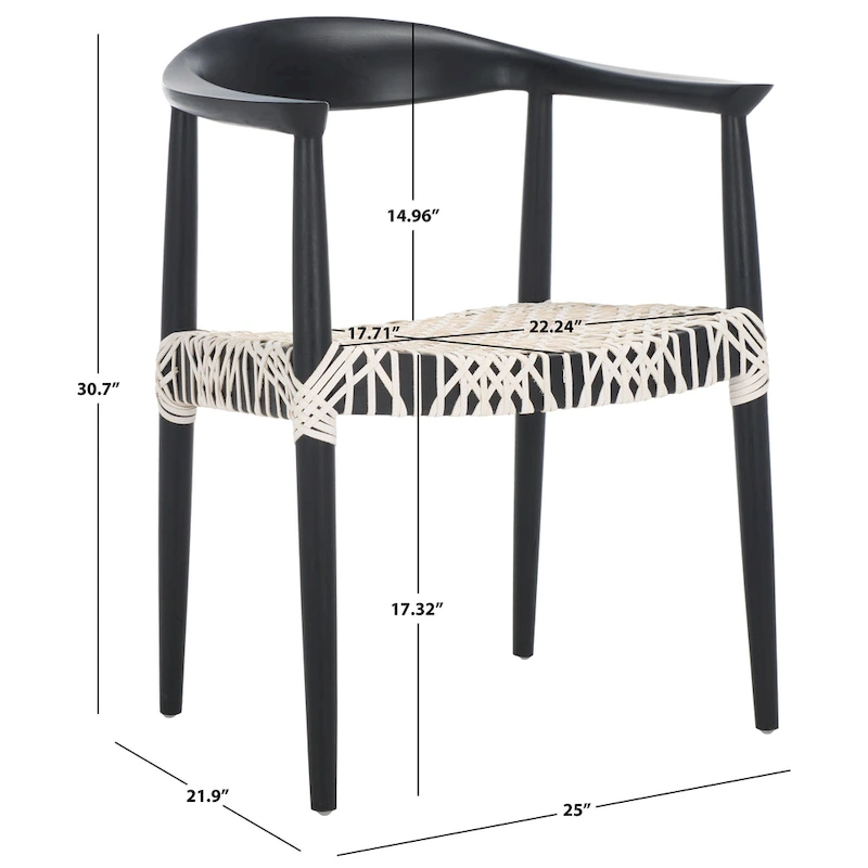 SAFAVIEH Trix Bandelier Black Dining Arm Chair - 24.8