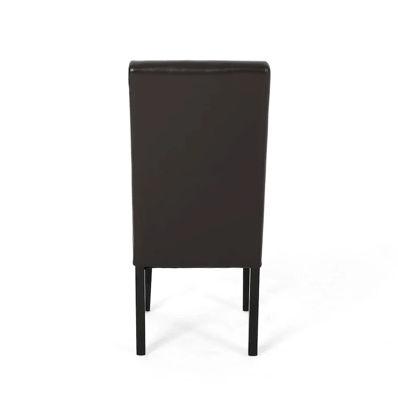 T-stitch Brown Leather Dining Chairs (Set of 2) by Christopher Knight Home