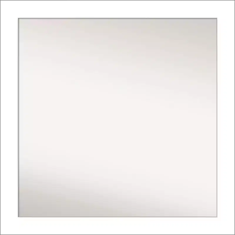 30" x 30" Non-Beveled Wedge White Wall Mirror - Amanti Art
