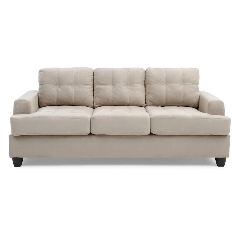 Sandridge 79 in. W Flared Arm Microfiber Straight Sofa - 34L x 79W x 36H