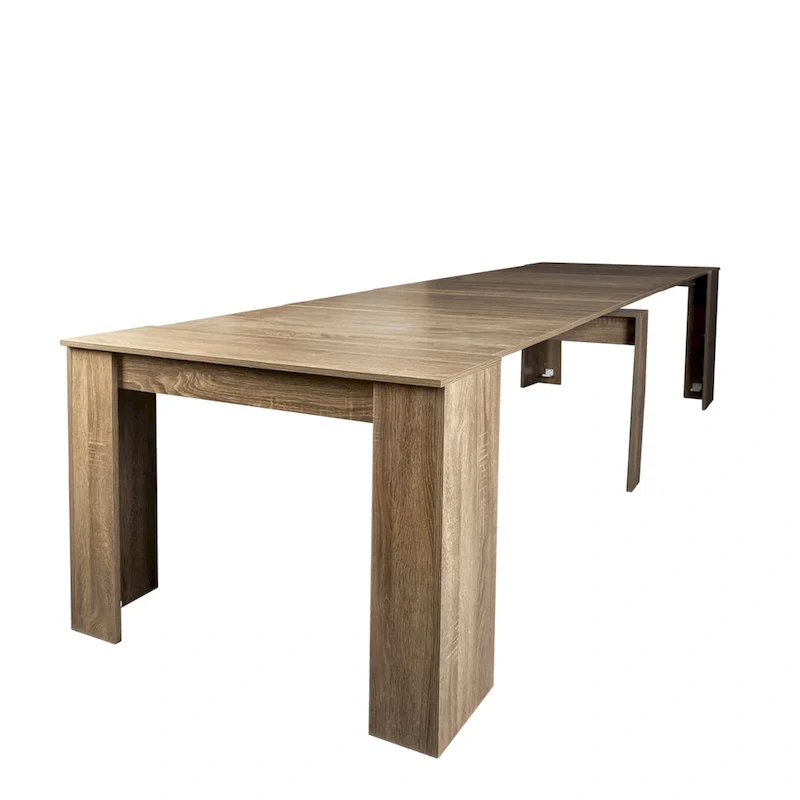 Extendable Console Table - Wood Finish, Modern Design, Multi-User