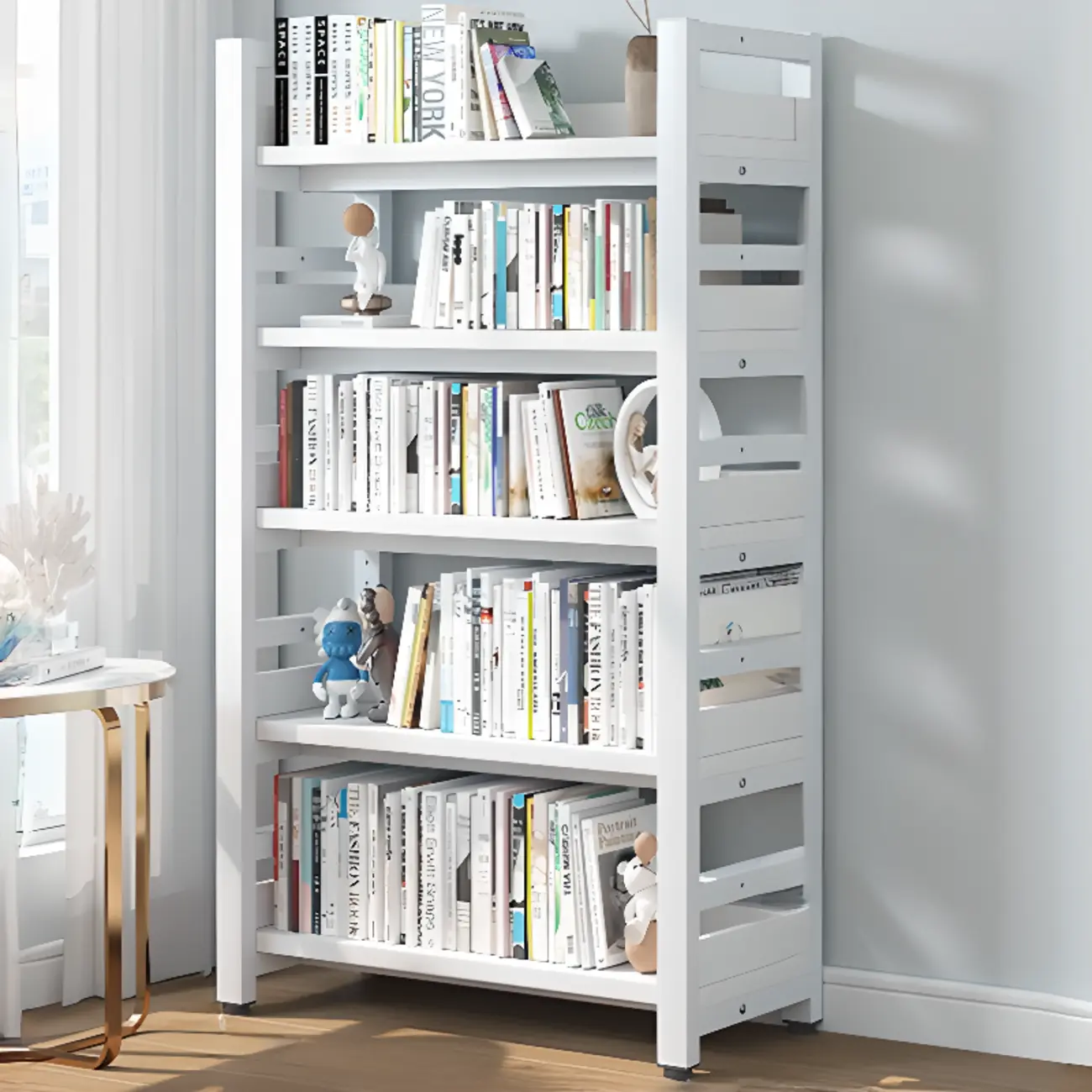 Modish Multi-Layer Open Back Wooden Tall Bookshelves